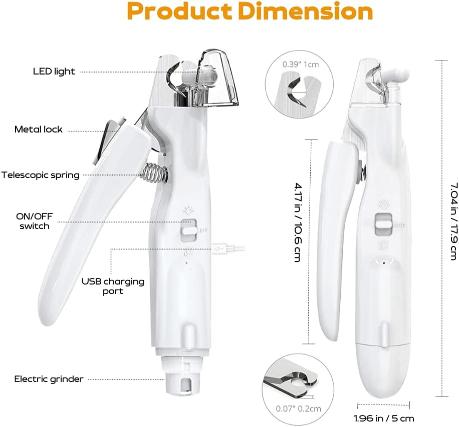2-in-1 Pet Nail Clipper & Grinder with LED Light