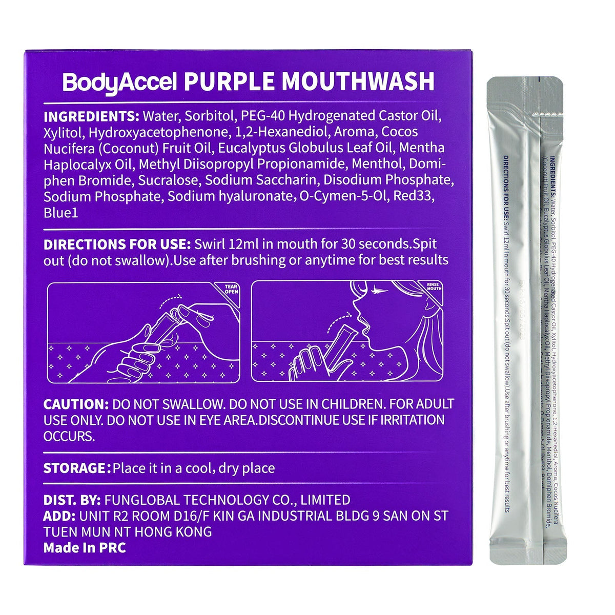 BodyAccel Purple Mouthwash - Teeth Whitening🔥Color Correcting Whitening Mouthwash