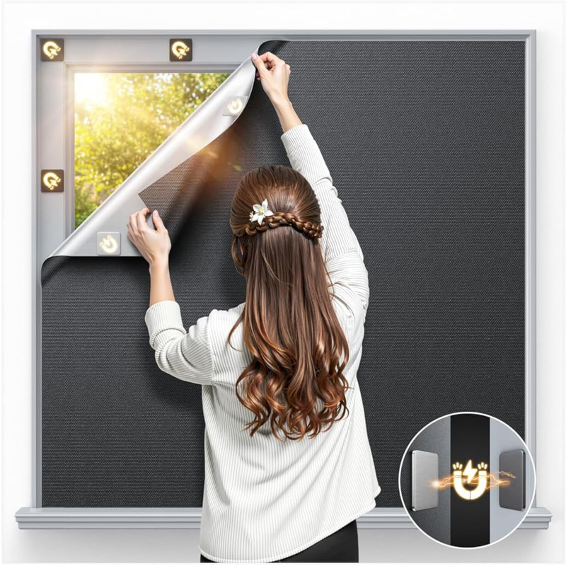 π Pitch-Black Sleep | Magnetic Blackout Curtains | Easy Install & Reusable π΄γ50% OFFγ