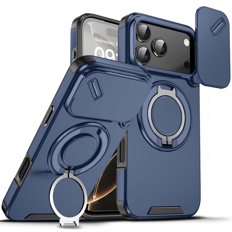 Magnetic Phone Case with Ring Stand For iPhone.airbag military protection
