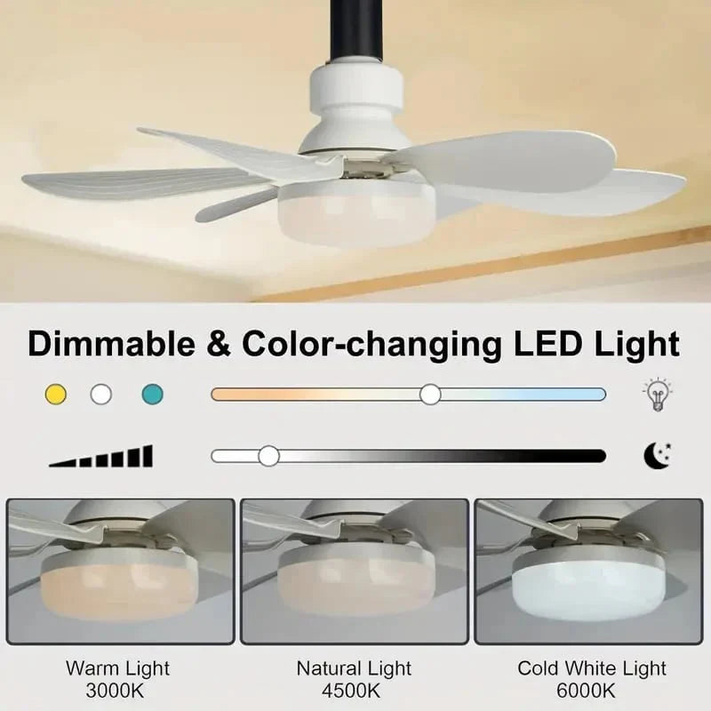 🎁 2-in-1 Portable Ceiling Fan with Light (Includes Remote Control)