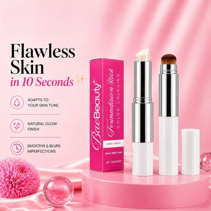 Korean 2‑in‑1 Color‑Changing Foundation Stick with Travel Brush (Get 25% off when you buy two or more.)