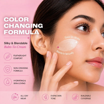 Korean 2‑in‑1 Color‑Changing Foundation Stick with Travel Brush (Get 25% off when you buy two or more.)