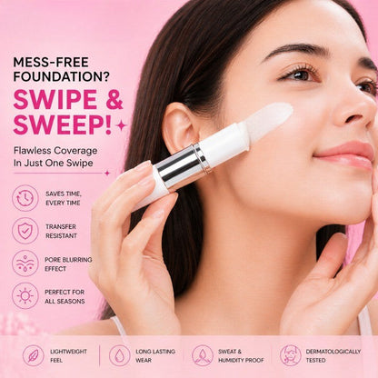 Korean 2‑in‑1 Color‑Changing Foundation Stick with Travel Brush (Get 25% off when you buy two or more.)