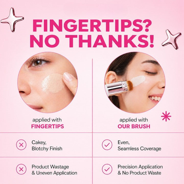Korean 2‑in‑1 Color‑Changing Foundation Stick with Travel Brush (Get 25% off when you buy two or more.)