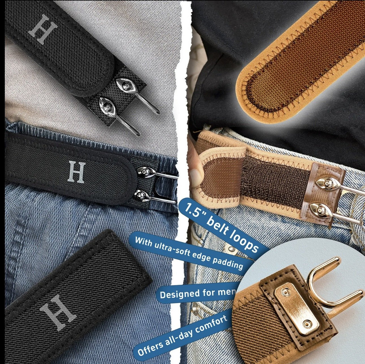 Invisible No-Buckle Elastic Belt - Adjustable Tactical Hook