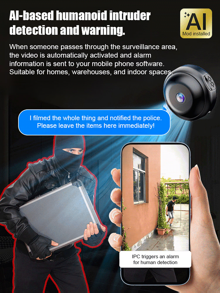 🔥 【Mini WiFi Security Camera – 1080P HD Night Vision】💯Tiny and installs in 1 second ⚠️Remote real-time viewing