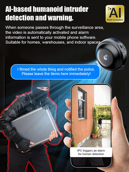 🔥 【Mini WiFi Security Camera – 1080P HD Night Vision】💯Tiny and installs in 1 second ⚠️Remote real-time viewing