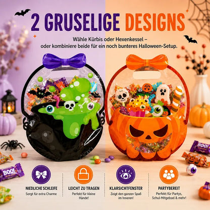 As low as $0.99 each ✅-🎁Halloween Goodie Bags – Clear Cauldron Candy Favor Bags
