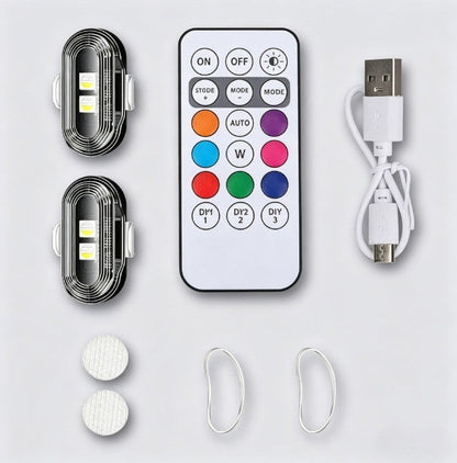Wireless Car Atmosphere Light LED Strobe Lights Warning Lights RGB Led Aircraft Strobe Lights Car Motorcycle LED Lamp