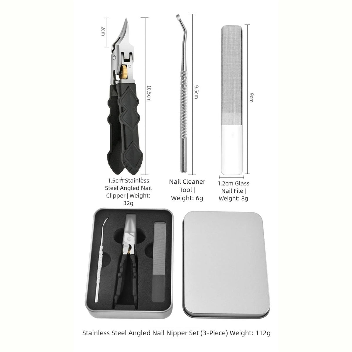 Ultra-Sharp Nail Clipper Set with Anti-Slip Grip