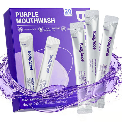 BodyAccel Purple Mouthwash - Teeth Whitening🔥Color Correcting Whitening Mouthwash