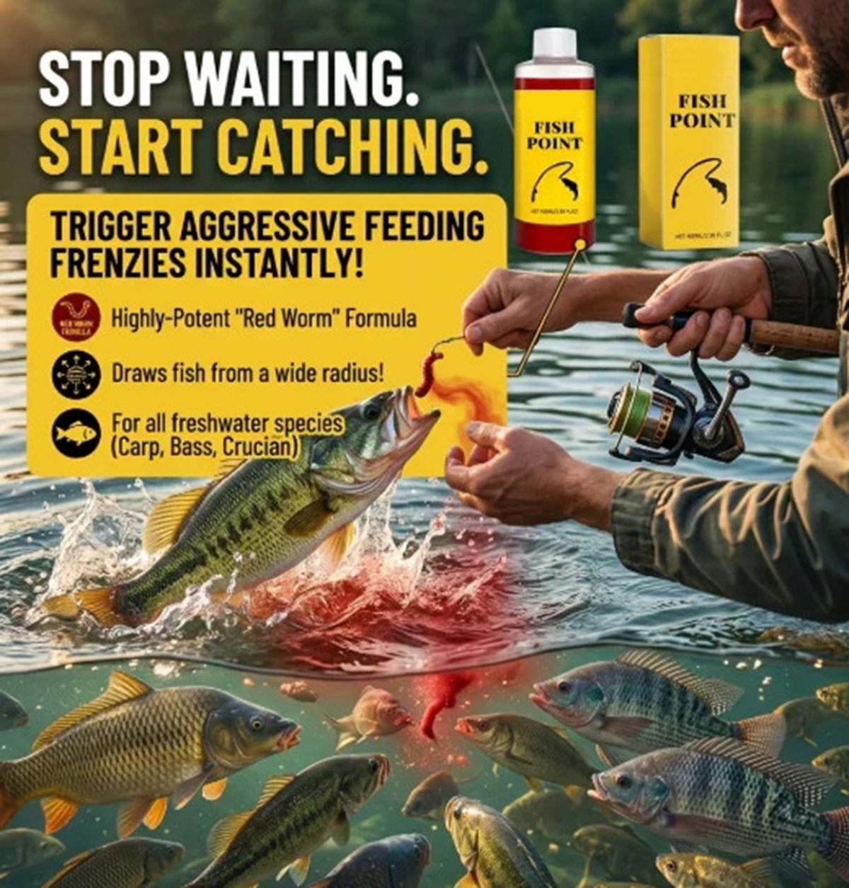 🎣 Concentrated Fish Attractant Liquid – 🐟Fast Acting Red Worm Formula