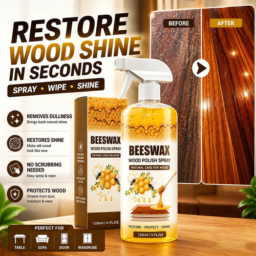 🌟Beeswax Wood Polish Spray Restore Shine Protect Furniture