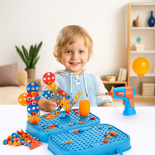 Children's construction set in a cute dinosaur design