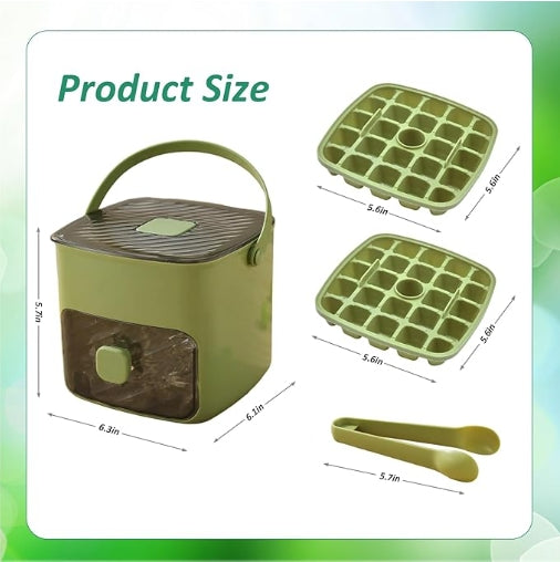 Ice Cube Tray with Lid and Bin, Ice Trays for Freezer, Flexible Ice Cube Trays,2 Pack for Freezer, 48 Pcs Ice Cube Mold with Ice Scoop for Personal Use in Whiskey, Cocktail, Coffee and DIY