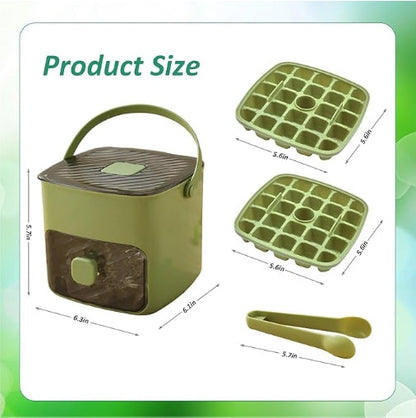 Ice Cube Tray with Lid and Bin, Ice Trays for Freezer, Flexible Ice Cube Trays,2 Pack for Freezer, 48 Pcs Ice Cube Mold with Ice Scoop for Personal Use in Whiskey, Cocktail, Coffee and DIY