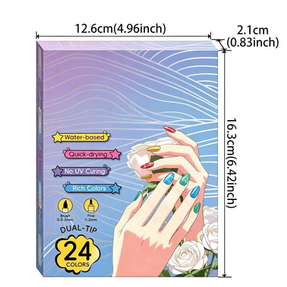 12/24 Colors Nail Art Pens – DIY 3D Markers for Drawing, Dotting & Manicure