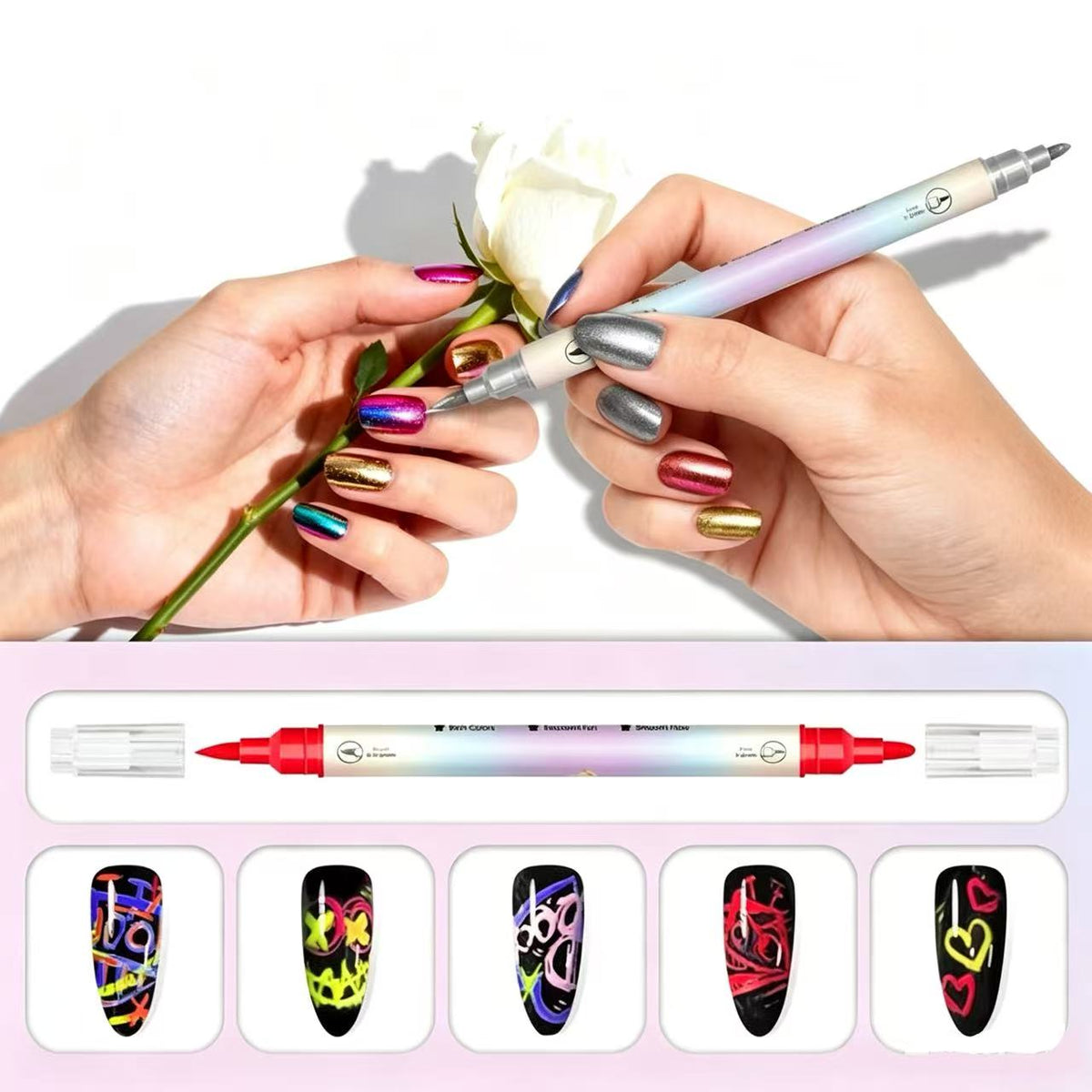 12/24 Colors Nail Art Pens – DIY 3D Markers for Drawing, Dotting & Manicure