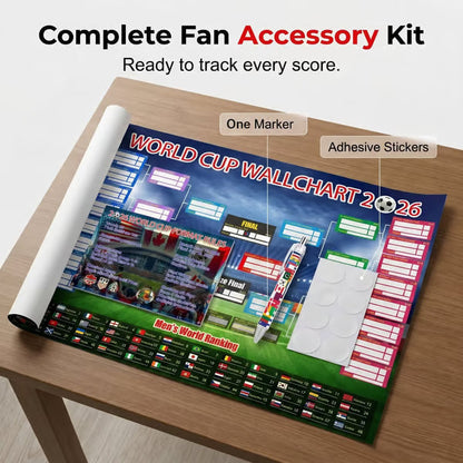 🗓️ ⚽ 2026 World Cup Poster Set – Don't Miss a Match!Group Stage & Knockout Posters (23.6” x 35.4”), Marker Pen & Mounting Strips Included