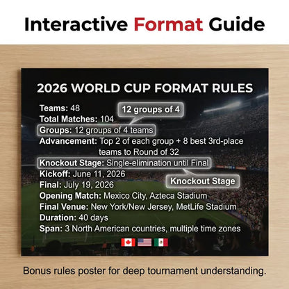 🗓️ ⚽ 2026 World Cup Poster Set – Don't Miss a Match!Group Stage & Knockout Posters (23.6” x 35.4”), Marker Pen & Mounting Strips Included