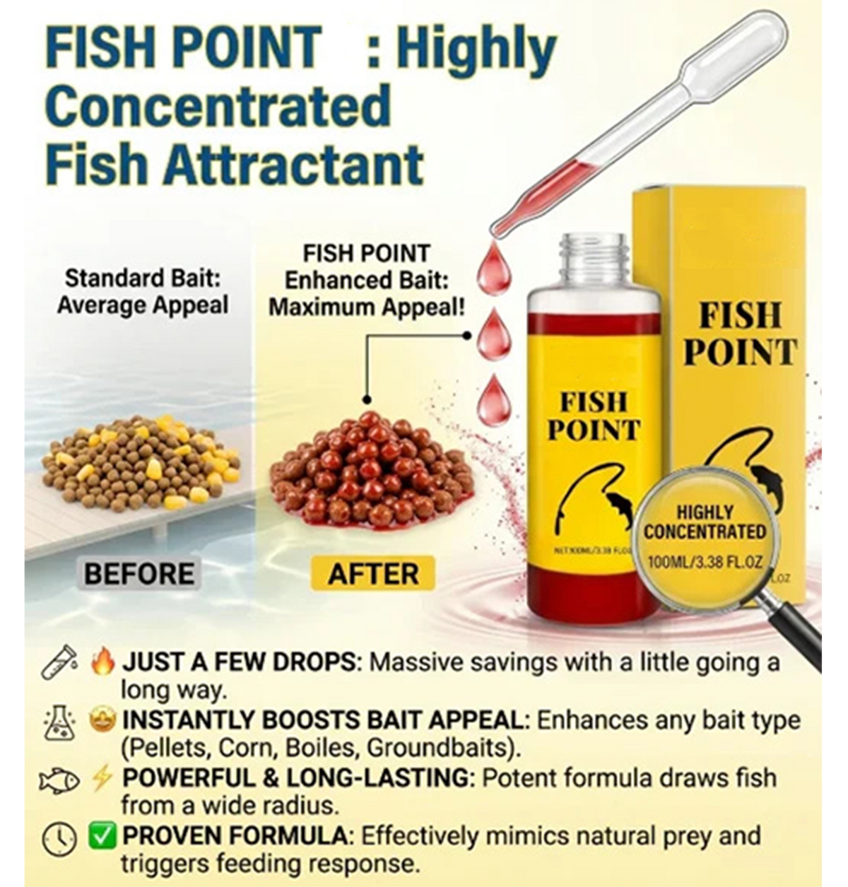 🎣 Concentrated Fish Attractant Liquid – 🐟Fast Acting Red Worm Formula