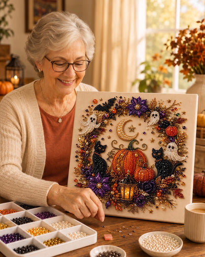🔥👻✨ Halloween Pearl Art DIY Kit – Turn Tiny Pearls into Spooky-Cute Magic