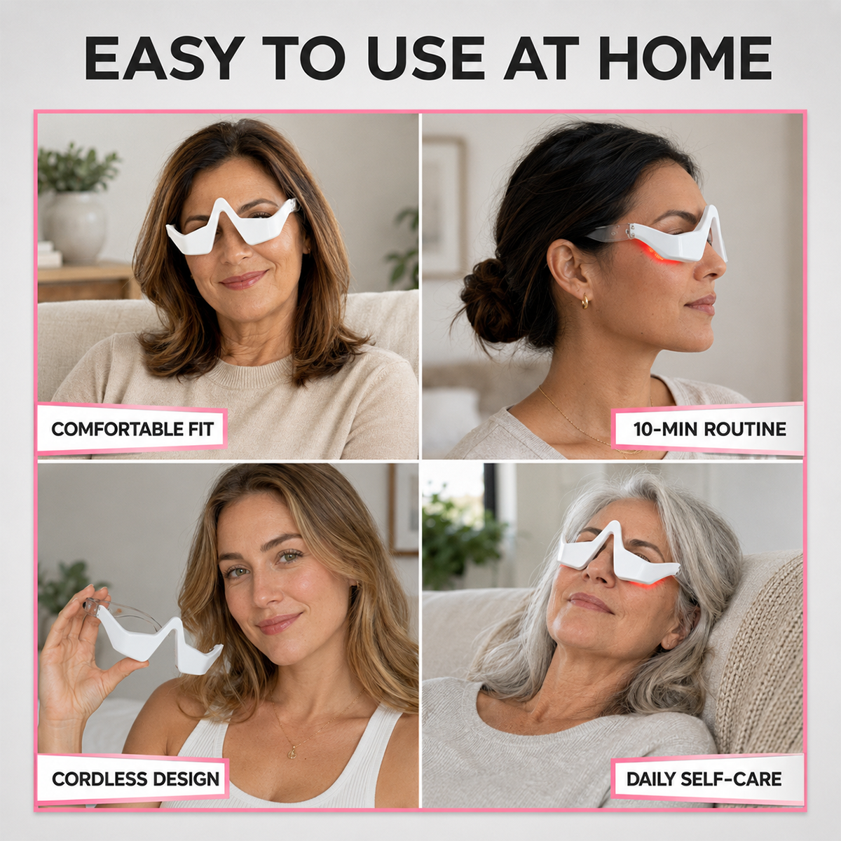 Under-Eye Red Light Beauty Device – Gentle LED Eye Care for Tired-Looking Eyes