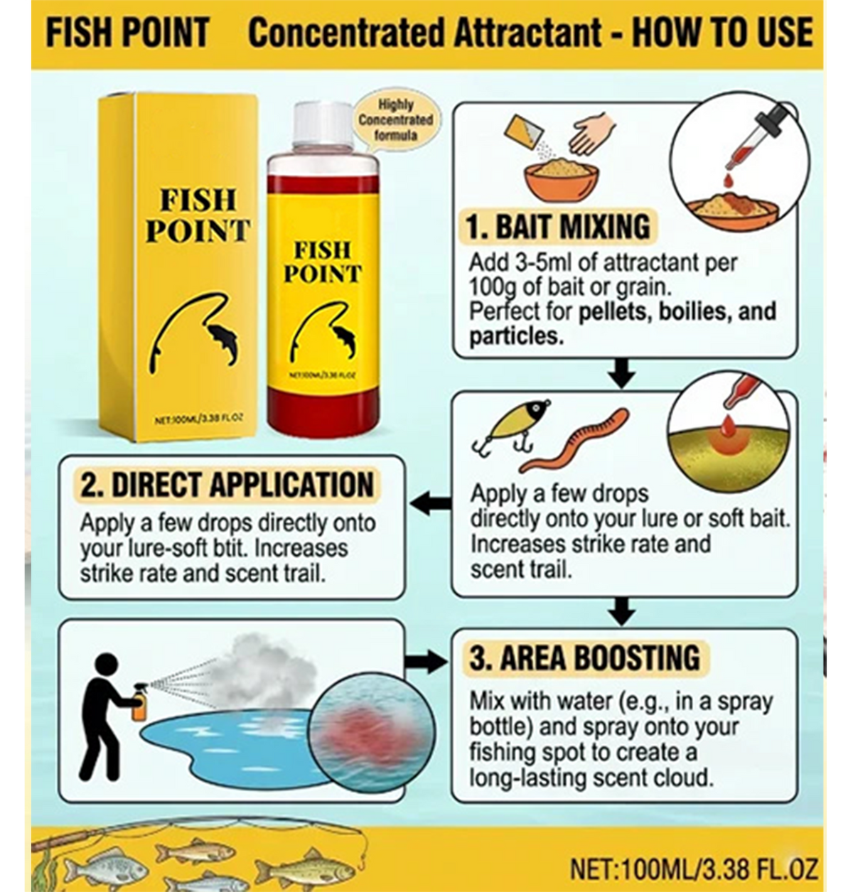 🎣 Concentrated Fish Attractant Liquid – 🐟Fast Acting Red Worm Formula