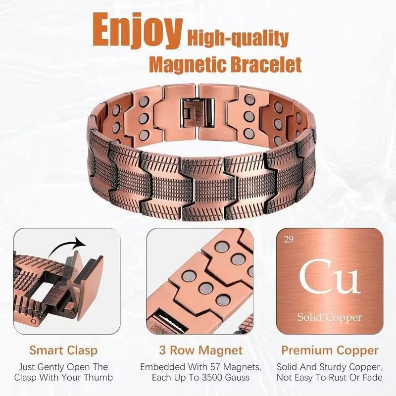 🔥99.9% Pure Copper Magnetic Bracelet--Relieve fatigue and promote blood circulation
