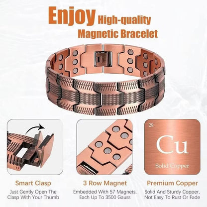 🔥99.9% Pure Copper Magnetic Bracelet--Relieve fatigue and promote blood circulation