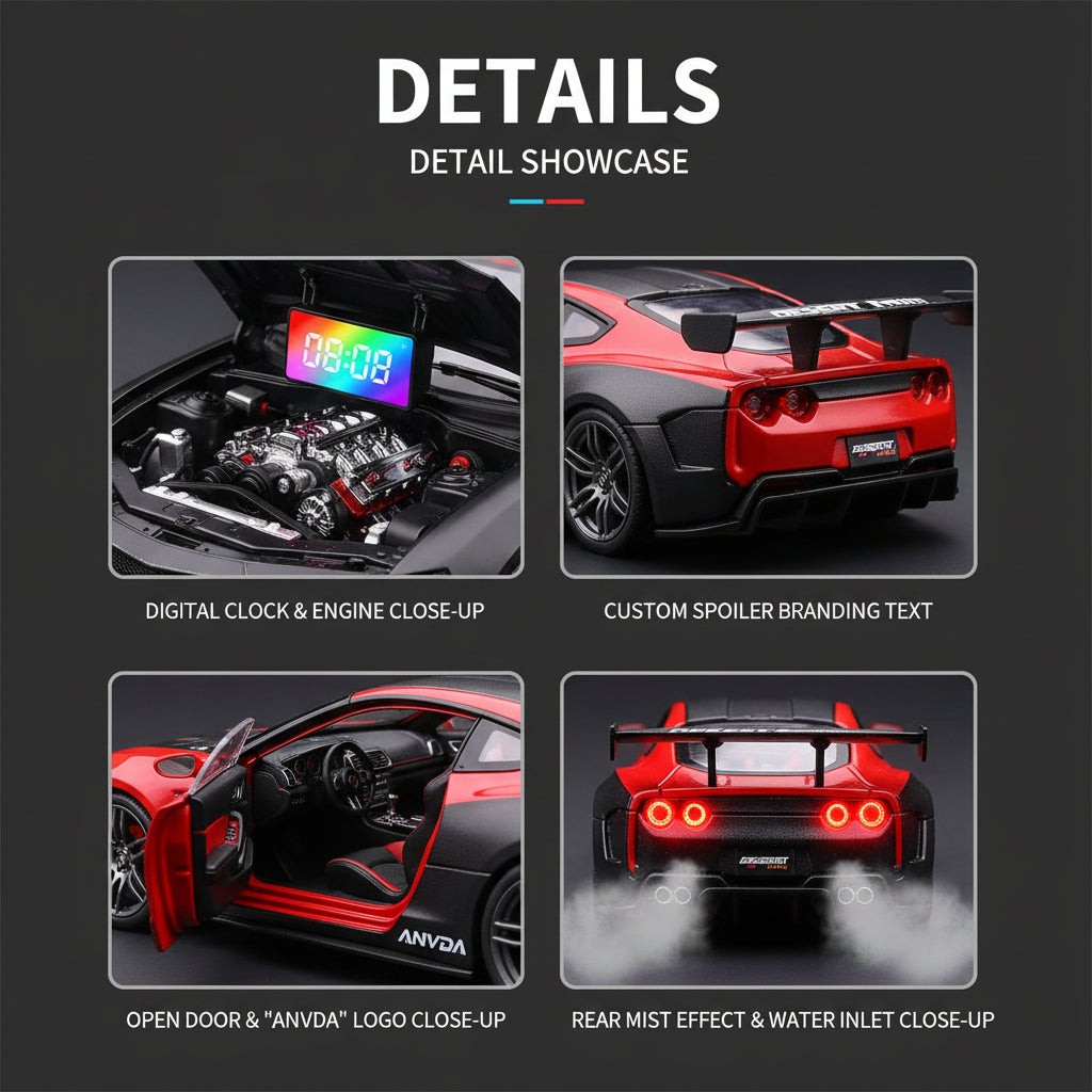 2026 Hypercar Alarm Clock - Realistic Engine Revving · Motion Light Effects