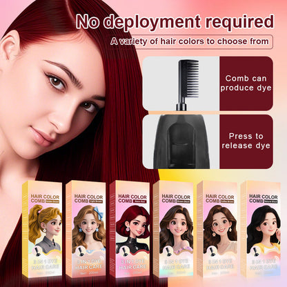 🧴3-in-1 herbal hair coloring comb | Easy hair coloring at home with built-in brush