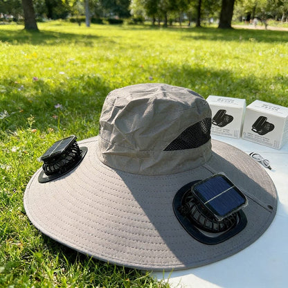 Summer Hot Sale🔥 New Ultralight Solar Fan Sun Hat – Lighter Than a Baseball!
