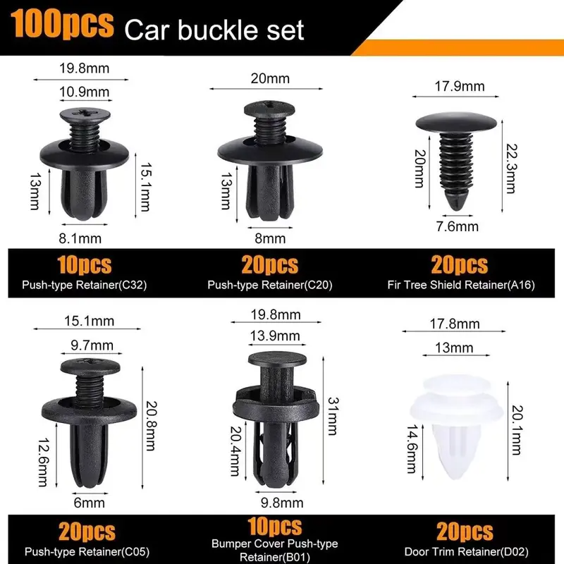 Last Week Clearance Sale 60% OFF🔥100pcs Universal Expansion Screw Clips Set