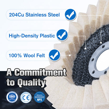 🧰BUY 2 GET 3 FREE🔧 Achieve A Mirror Finish –Wool Felt Flap Polishing Disc