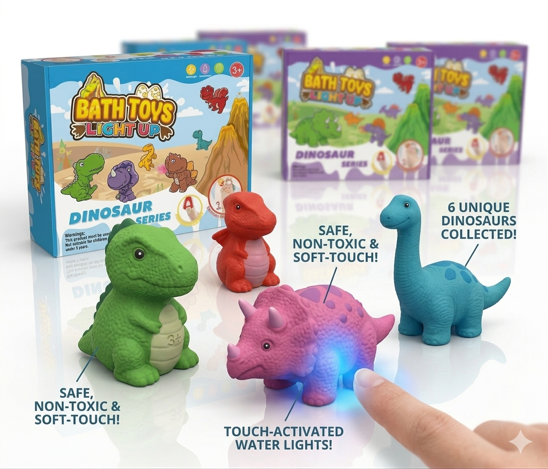 DinoGlow™ Light-Up Bath Toy Set