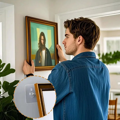 🏆 75K+ SOLD! 🥇49.9% OFF This Week - Adhesive Frame Hooks Wall Mount Self-Adhesive Hooks