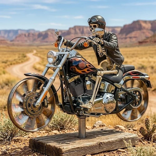 🎁🔥Upgrade Dad's Yard! 49% OFF Father's Day Sale🏍️💀Skull Motorcycle Windmill