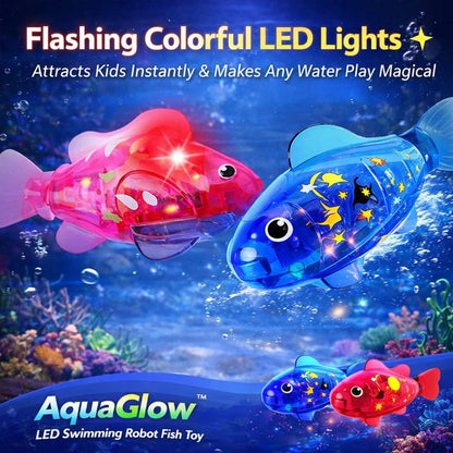 Magic Glowing Robot Fish (4-Pack) - Water-Activated LED Swimming Toys 🐠✨