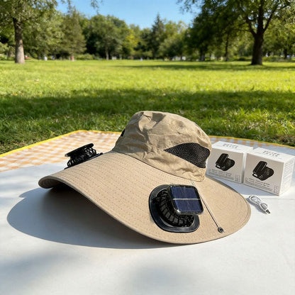 Summer Hot Sale🔥 New Ultralight Solar Fan Sun Hat – Lighter Than a Baseball!