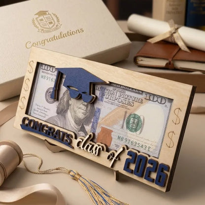 🎓 Class of 2026 Graduation Money Box – Wooden Cash Gift Holder
