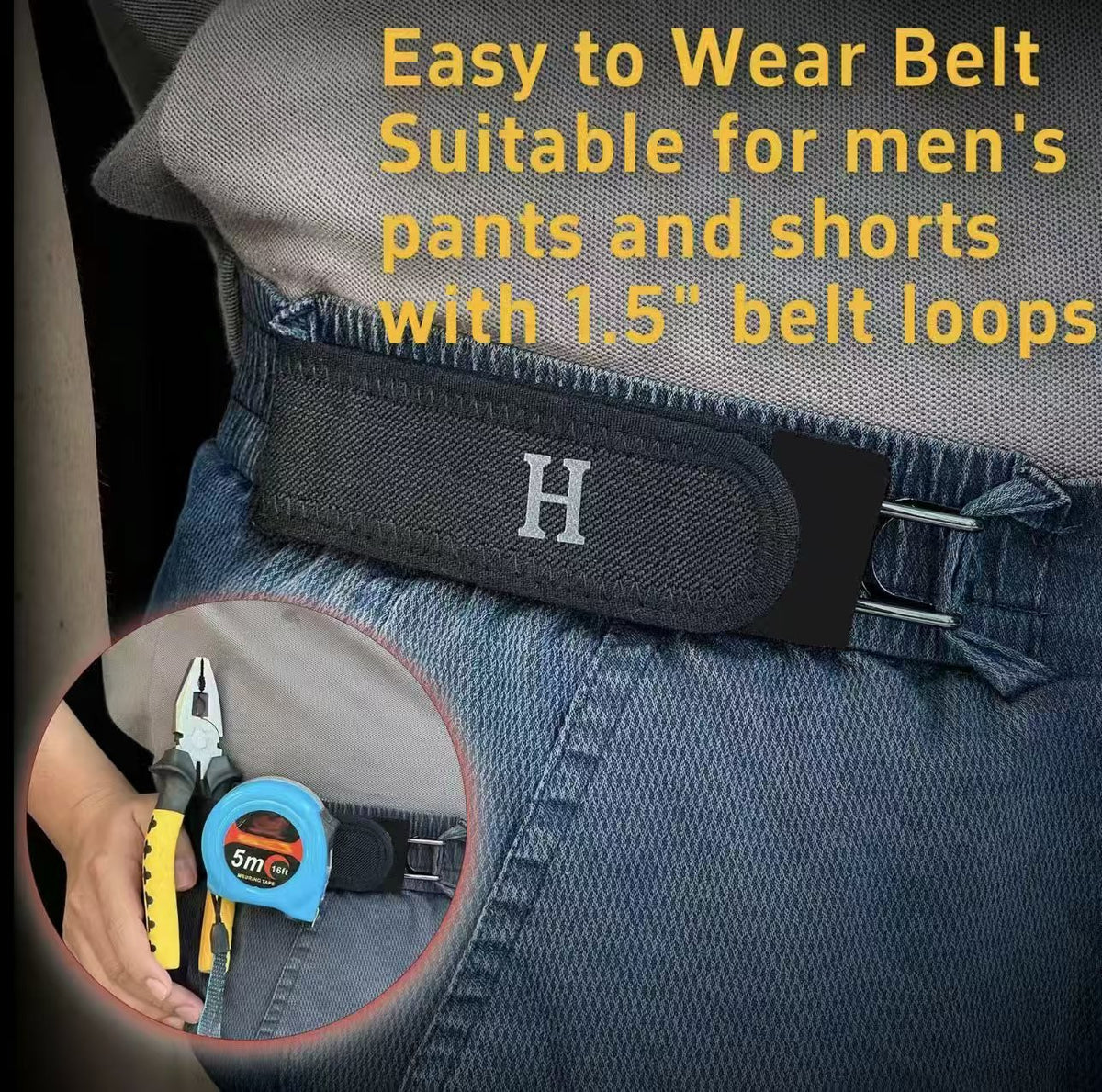Invisible No-Buckle Elastic Belt - Adjustable Tactical Hook