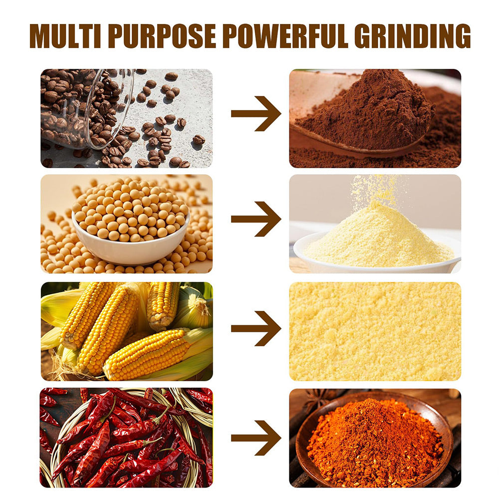 🌾 304 Stainless Steel Electric Grain Mill Grinder – High-Speed Flour, Coffee & Spice Powder Maker