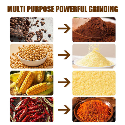 🌾 304 Stainless Steel Electric Grain Mill Grinder – High-Speed Flour, Coffee & Spice Powder Maker