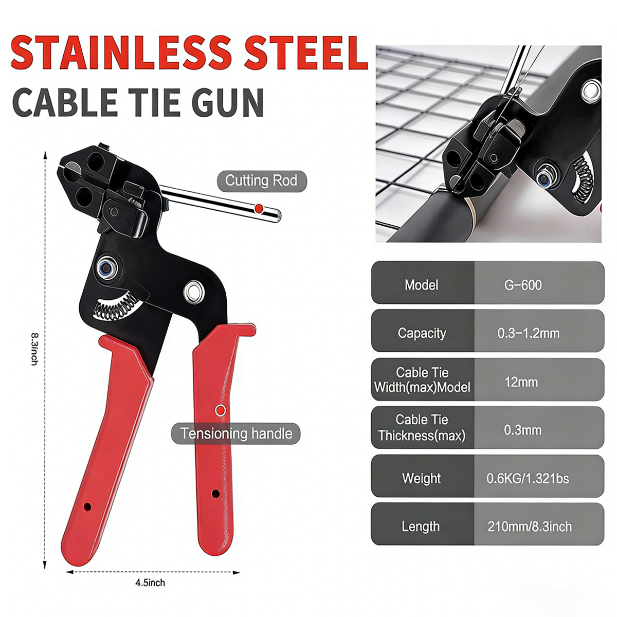 Stainless Steel Cable Tie Tool Self-locking Fastener
