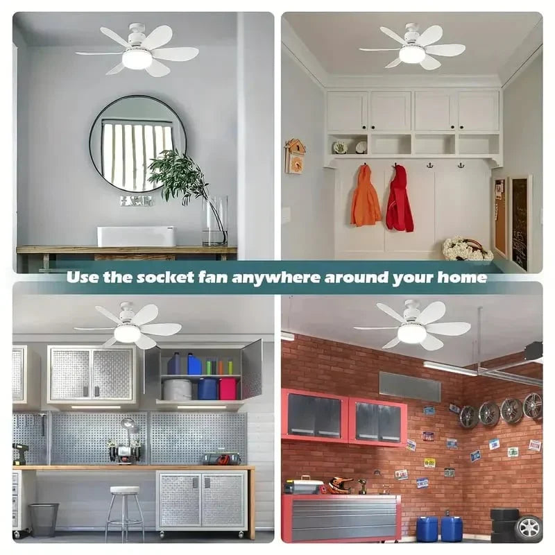 🎁 2-in-1 Portable Ceiling Fan with Light (Includes Remote Control)