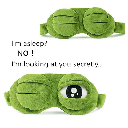 3D Frog Plush Sleep Mask with Cooling Gel – Soft & Comfortable