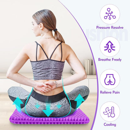Double-Thick Gel Seat Cushion Honeycomb Breathable Non-Slip