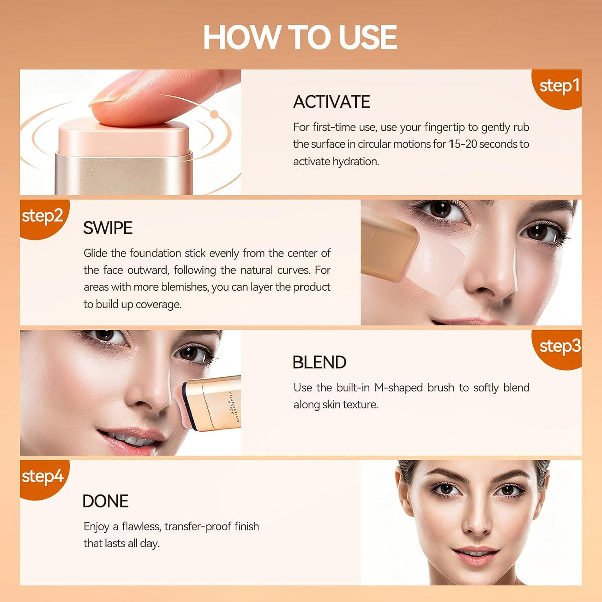 2 in 1- Luxury Anti-Wrinkle Foudation Stick